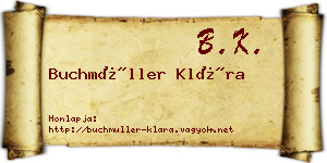 Buchmüller Klára névjegykártya